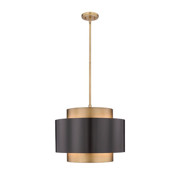 Z-Lite Bronze and Rubbed Brass Harlech 3-Light Pendant