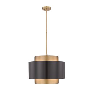 Z-Lite Bronze and Rubbed Brass Harlech 3-Light Pendant