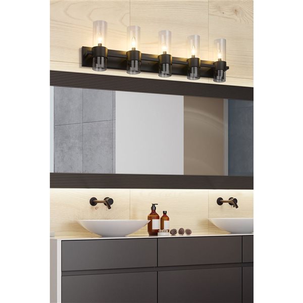 Z-Lite Matte Black Lawson 5-Light Vanity