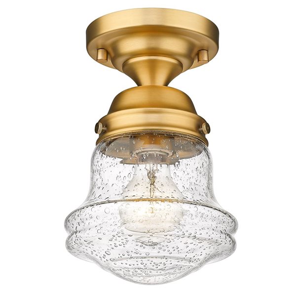 Z-Lite Heritage Brass Vaughn 1-Light Flush Mount