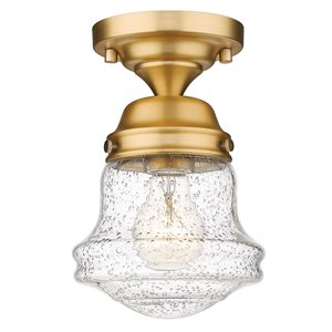 Z-Lite Heritage Brass Vaughn 1-Light Flush Mount