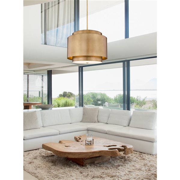 Z-Lite Rubbed Brass Harlech 4-Light Pendant