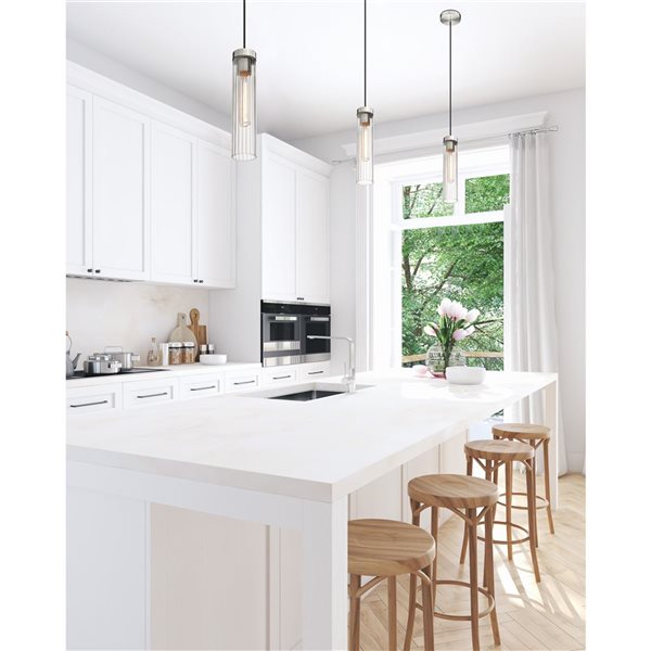 Z-Lite Brushed Nickel Beau 1-Light Pendant