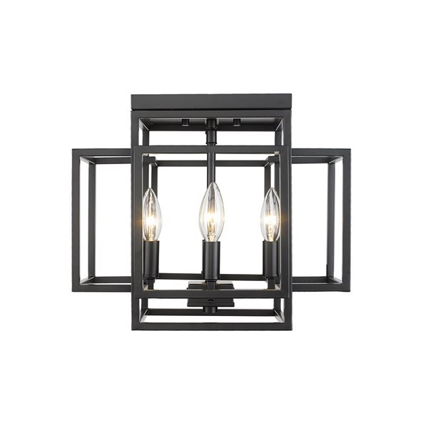 Z-Lite Matte Black Titania 4-Light Flush Mount