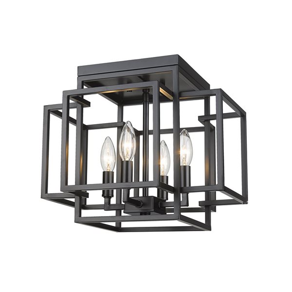 Z-Lite Matte Black Titania 4-Light Flush Mount