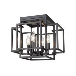 Z-Lite Matte Black Titania 4-Light Flush Mount