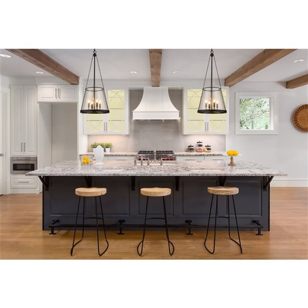 Z-Lite Matte Black Prescott 4-Light Pendant