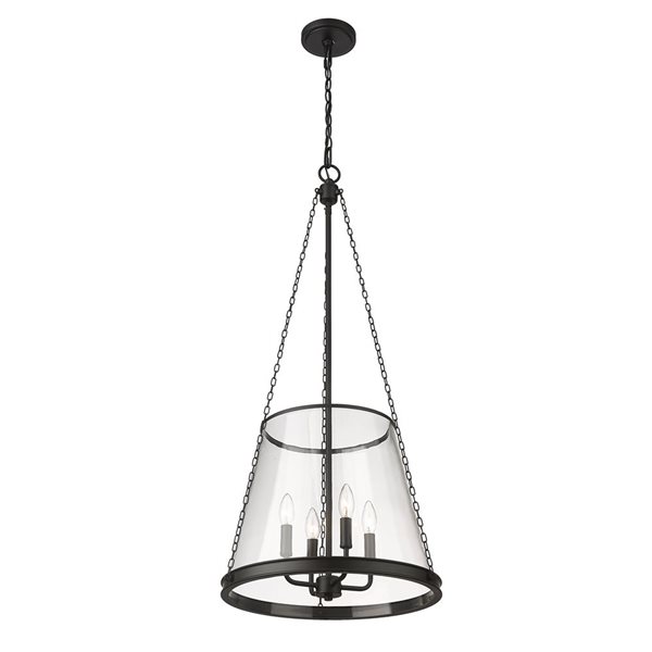 Z-Lite Matte Black Prescott 4-Light Pendant