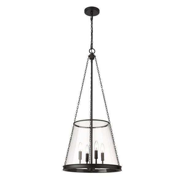 Z-Lite Matte Black Prescott 4-Light Pendant