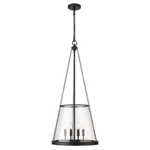 Z-Lite Matte Black Prescott 4-Light Pendant