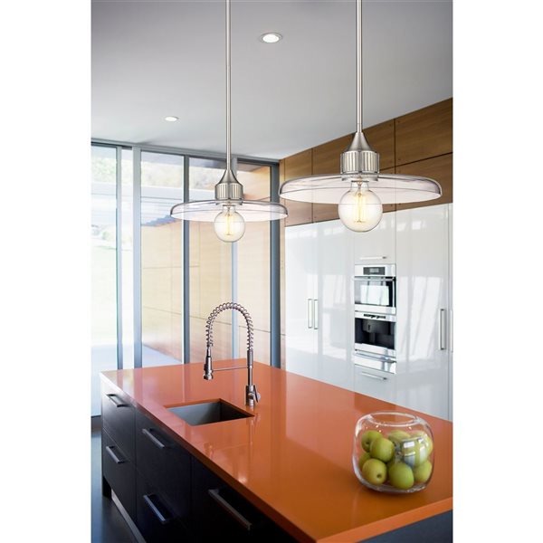 Z-Lite Brushed Nickel Paloma 1-Light Pendant