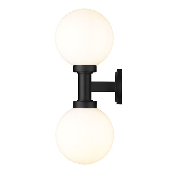 Z-Lite Black 8-in Laurent 2-Light Outdoor Wall Sconce