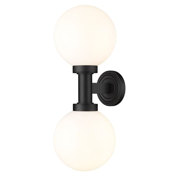 Z-Lite Black 8-in Laurent 2-Light Outdoor Wall Sconce