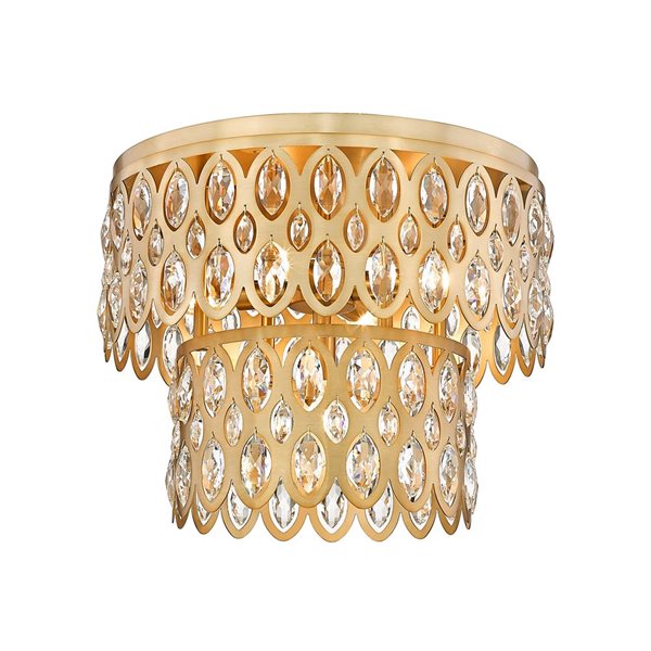 Z-Lite Heirloom Brass Dealey 5-Light Flush Mount