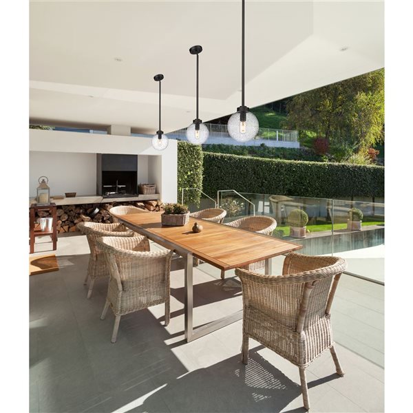 Z-Lite Black Laurent 1-Light Outdoor Pendant