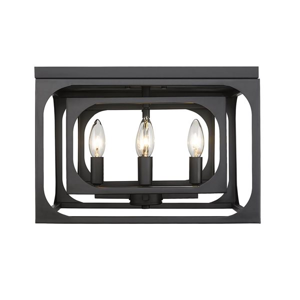 Z-Lite Matte Black Easton 4-Light Flush Mount