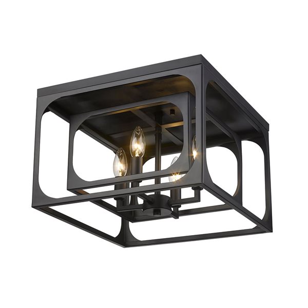 Z-Lite Matte Black Easton 4-Light Flush Mount