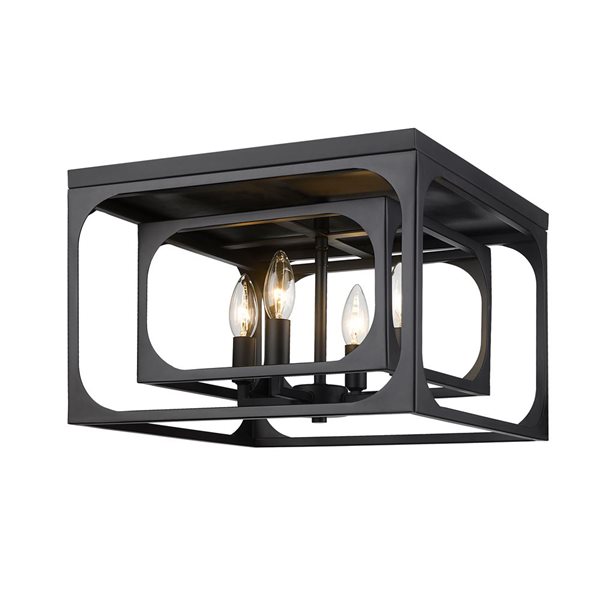 Z-Lite Matte Black Easton 4-Light Flush Mount