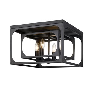 Z-Lite Matte Black Easton 4-Light Flush Mount