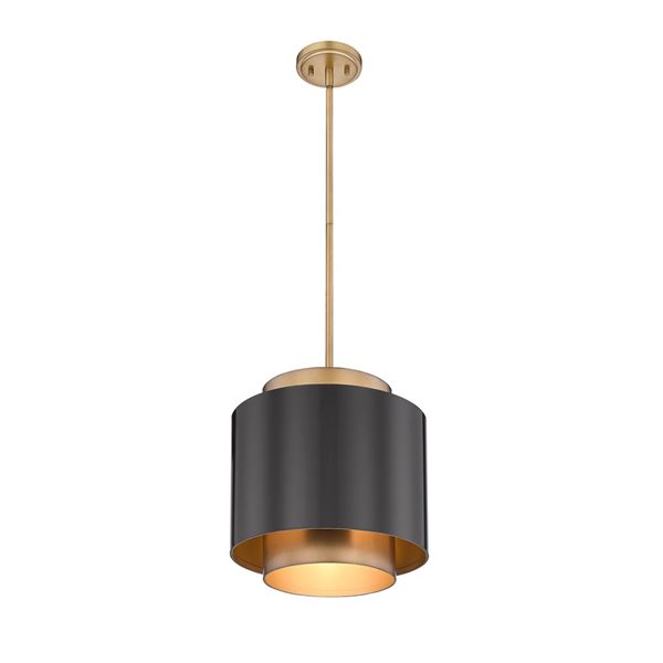 Z-Lite Bronze and Rubbed Brass Harlech 1-Light Pendant