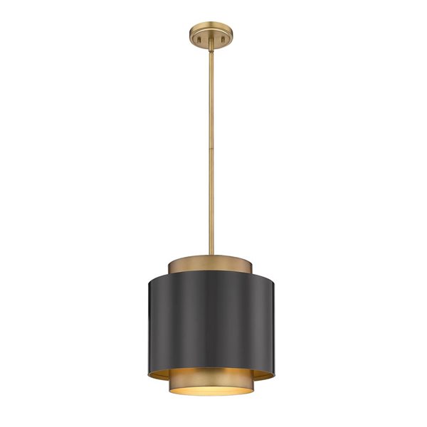 Z-Lite Bronze and Rubbed Brass Harlech 1-Light Pendant