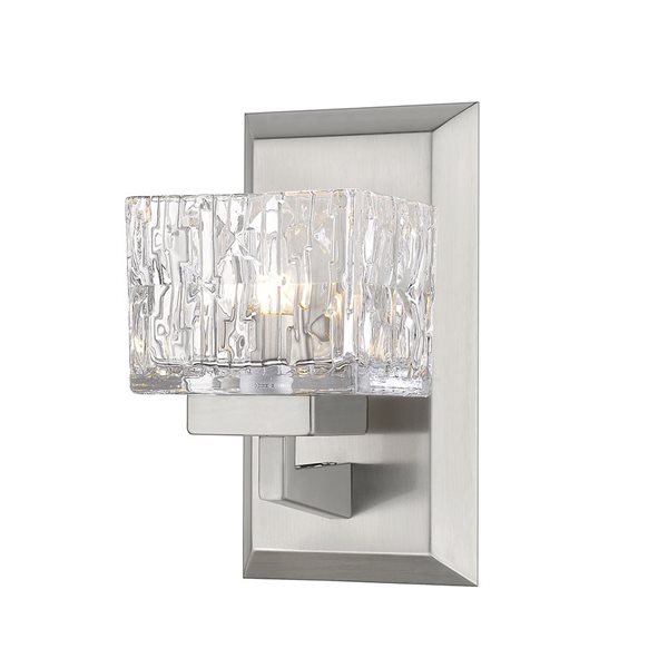 Z-Lite Brushed Nickel Rubicon 1-Light Wall Sconce