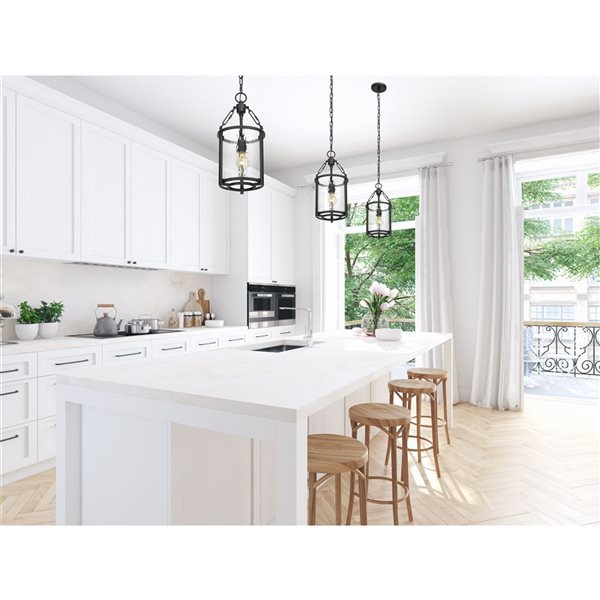 Z-Lite Matte Black Barrington 1-Light Pendant