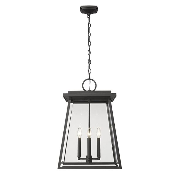 Z-Lite Black Broughton 4-Light Outdoor Chain Mount Ceiling Fixture