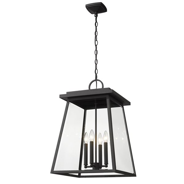 Z-Lite Black Broughton 4-Light Outdoor Chain Mount Ceiling Fixture