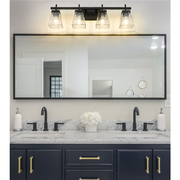 Z-Lite Matte Black Lauren 4-Light Vanity