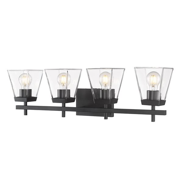 Z-Lite Matte Black Lauren 4-Light Vanity