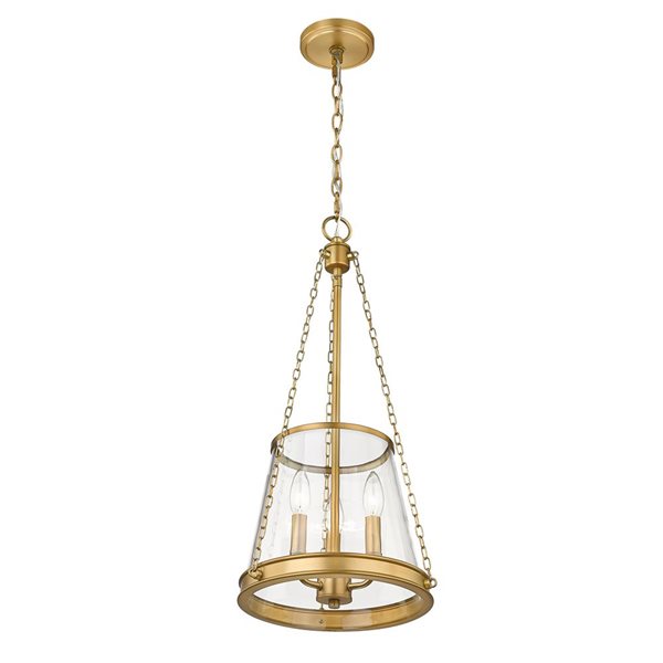 Z-Lite Rubbed Brass Prescott 3-Light Pendant