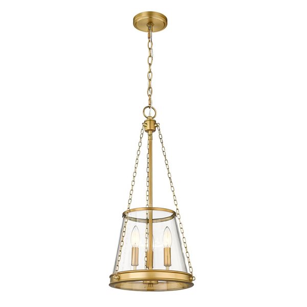 Z-Lite Rubbed Brass Prescott 3-Light Pendant