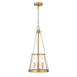 Z-Lite Rubbed Brass Prescott 3-Light Pendant