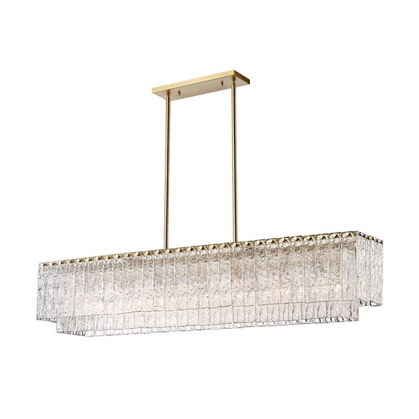 Z-Lite Matte Gold Clear Glacier 7-Light Island Lighting