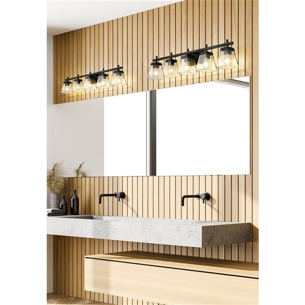 Z-Lite Matte Black Lauren 5-Light Vanity