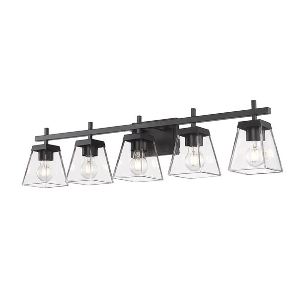 Z-Lite Matte Black Lauren 5-Light Vanity