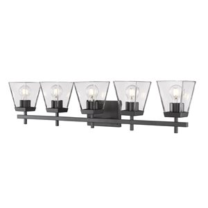 Z-Lite Matte Black Lauren 5-Light Vanity