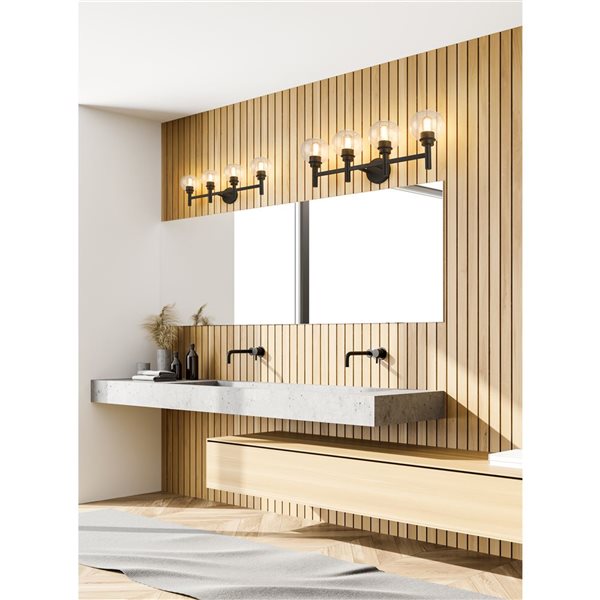 Z-Lite Matte Black Sutton 4-Light Vanity