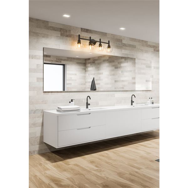 Z-Lite Matte Black Sutton 4-Light Vanity