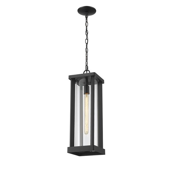 Z-Lite Black Glenwood 1-Light Outdoor Chain Mount Ceiling Fixture