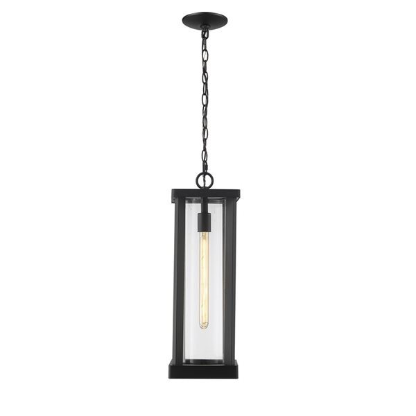 Z-Lite Black Glenwood 1-Light Outdoor Chain Mount Ceiling Fixture