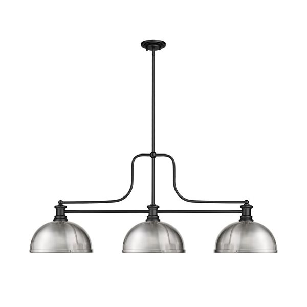Z-Lite Matte Black Melange 3-Light Billiard
