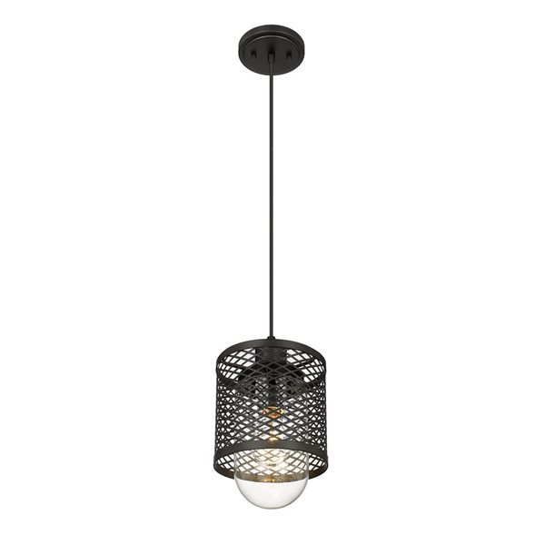 Z-Lite Matte Black Kipton 1-Light Mini Pendant