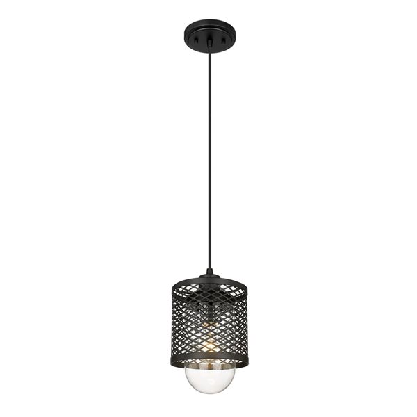 Z-Lite Matte Black Kipton 1-Light Mini Pendant