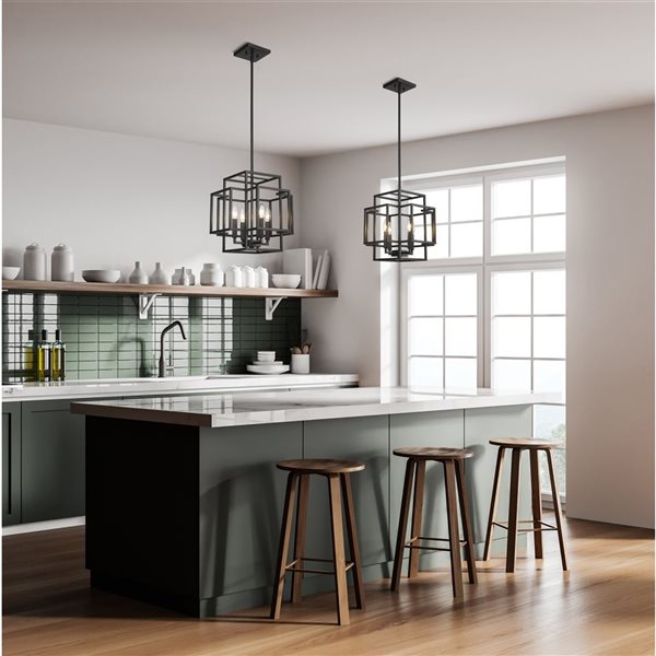 Z-Lite Matte Black Titania 4-Light Pendant