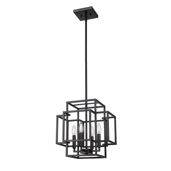 Z-Lite Matte Black Titania 4-Light Pendant