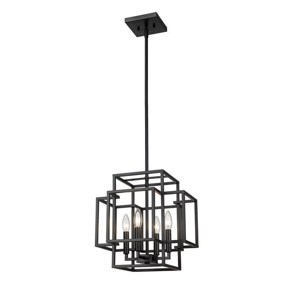 Z-Lite Matte Black Titania 4-Light Pendant