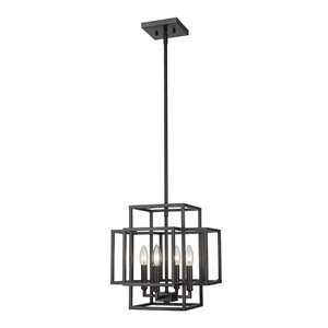 Z-Lite Matte Black Titania 4-Light Pendant