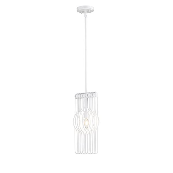 Z-Lite White Contour 1-Light Mini Pendant